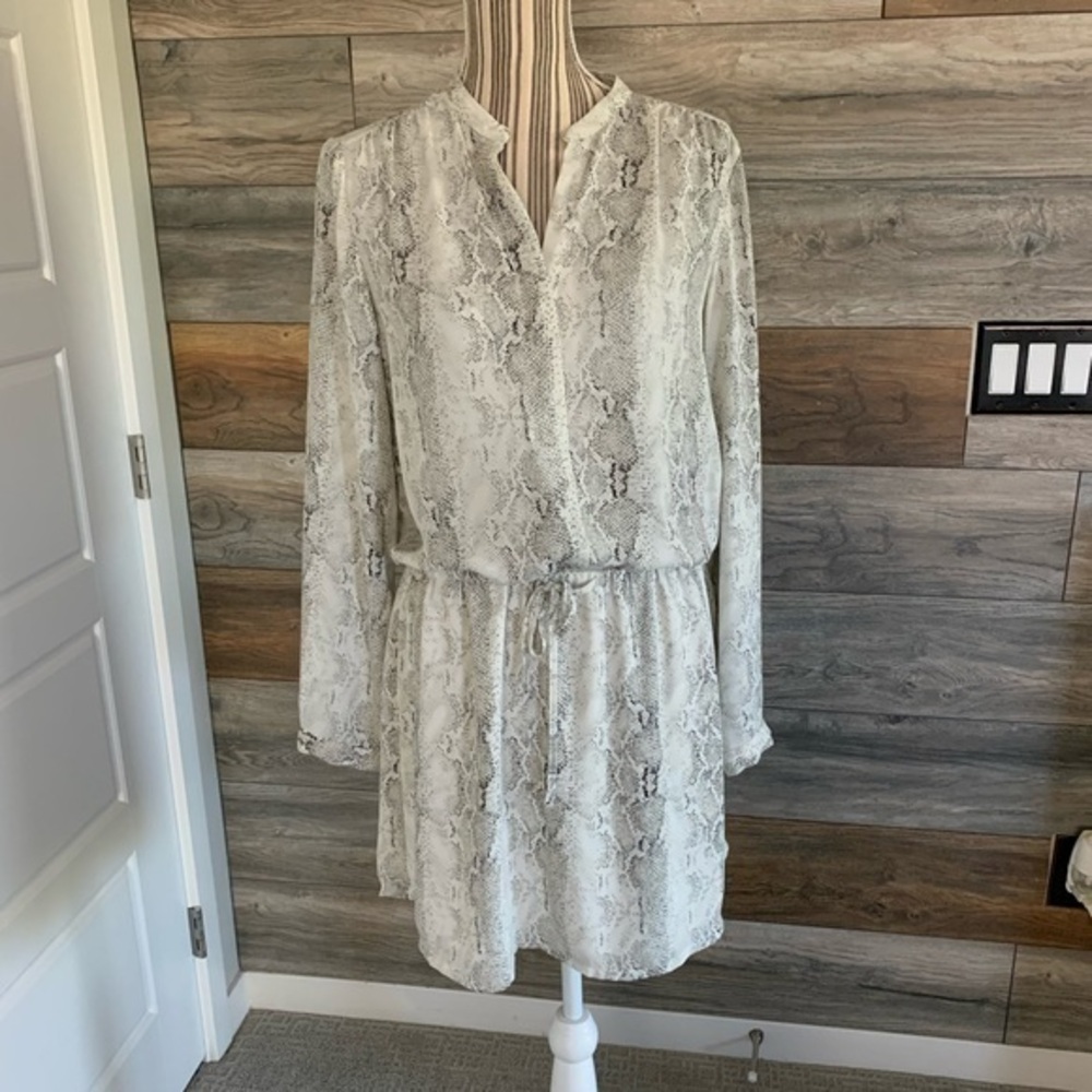 Hilary Radley Long Sleeve Snake Print Dress